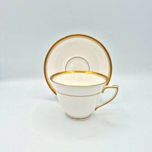 Royal Worcester "Viceroy" Gold & White Tea Cup & Saucer
